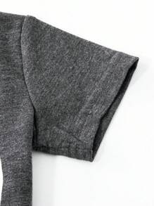 SHEIN Bebé niño Shorts con camiseta con estampado de letra - Multicolor - Ver 4