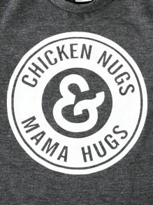 SHEIN Bebé niño Shorts con camiseta con estampado de letra - Multicolor - Ver 5