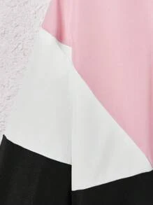 SHEIN Leap Crew 女大童撞色字母補丁細節拉鏈開襟連帽夾克 - 彩色 - 查看 4