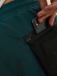 Aesthetic Post Quần Short Nam Túi Khối Màu Giải trí - Màu xanh lá cây đậm - Xem 4