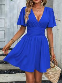 SHEIN LUNE Robe Décolleté Manches Papillon