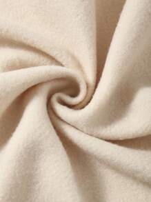 SHEIN EZwear Letter Graphic Kangaroo Pocket Drawstring Thermal Lined Hoodie - Apricot - View 6