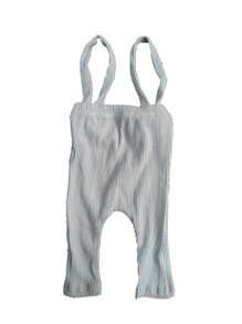 Bebé Pantalones de tiras unicolor - Gris - Ver 2