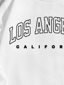 EURMUSE Men Letter Graphic Sweatshirt - White - View 3