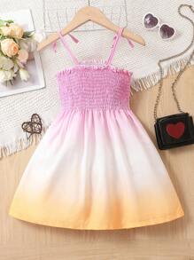 Cô Gái Trẻ Bóng Vai cung Nếp uốn Váy Dây - Nhiều màu - Xem 2