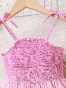 Cô Gái Trẻ Bóng Vai cung Nếp uốn Váy Dây - Nhiều màu - Xem 4