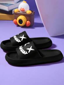 XX 女士圖案印花單帶拖鞋,酷戶外拖鞋