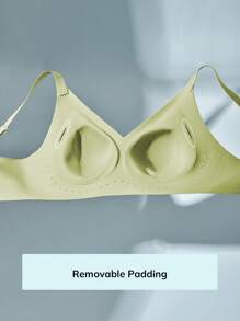 LUVLETTE Dream Curve 2ndSkin Wireless Plunge Lounge Silicone No Show Bra - Green - View 5