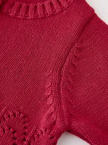 One-Piece Tween Girl's Elegant Retro Three-Button Curved Hem Cardigan Autumn And Winter
