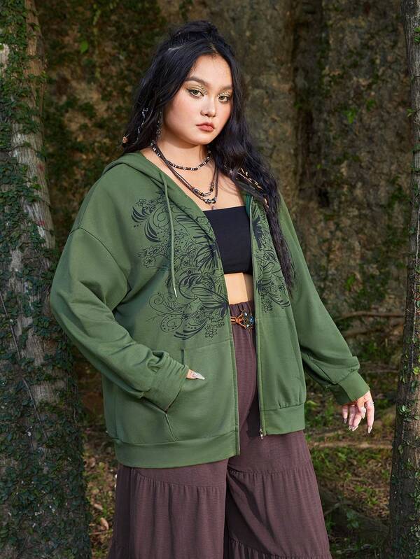 Qixiu Damen Hoodie Mit Schmetterling-Druck - Plus Größe, Weich & Bequem