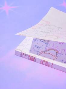 ROMWE X Care Bears 2 piezas en forma de oso de dibujos animados Nota adhesiva , dulce Nota adhesiva fácil de publicar para alumno - Multicolor - Ver 4