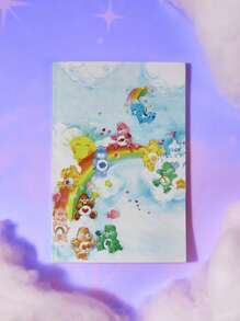 ROMWE X Care Bears 1 Máy tính xách tay đồ họa hoạt hình A5, Sổ tay nhật ký dễ thương dành cho học sinh, trường học - Nhiều màu - Xem 1