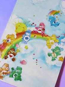 ROMWE X Care Bears 1 Máy tính xách tay đồ họa hoạt hình A5, Sổ tay nhật ký dễ thương dành cho học sinh, trường học - Nhiều màu - Xem 4