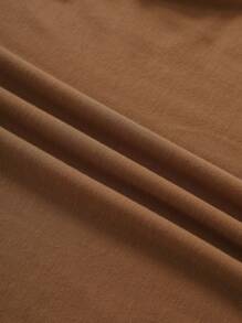 INAWLY 素色圓領T恤 - 棕色 - 查看 5