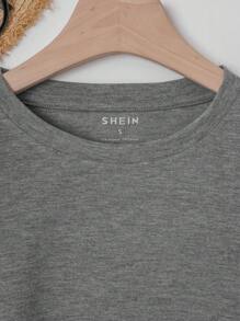 INAWLY 素色圓領T恤 - 灰色 - 查看 6