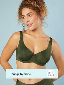 LUVLETTE Dream Curve Support + Plunge T-Shirt Bra - Green - View 3