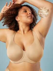 LUVLETTE Plus Dream Curve 2ndSkinPlunge T-Shirt Bra - Apricot - View 10