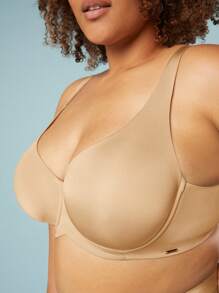 LUVLETTE Plus Dream Curve 2ndSkinPlunge T-Shirt Bra - Apricot - View 7
