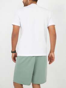 RueChic Men Slogan Graphic Tee & Shorts - White - View 2