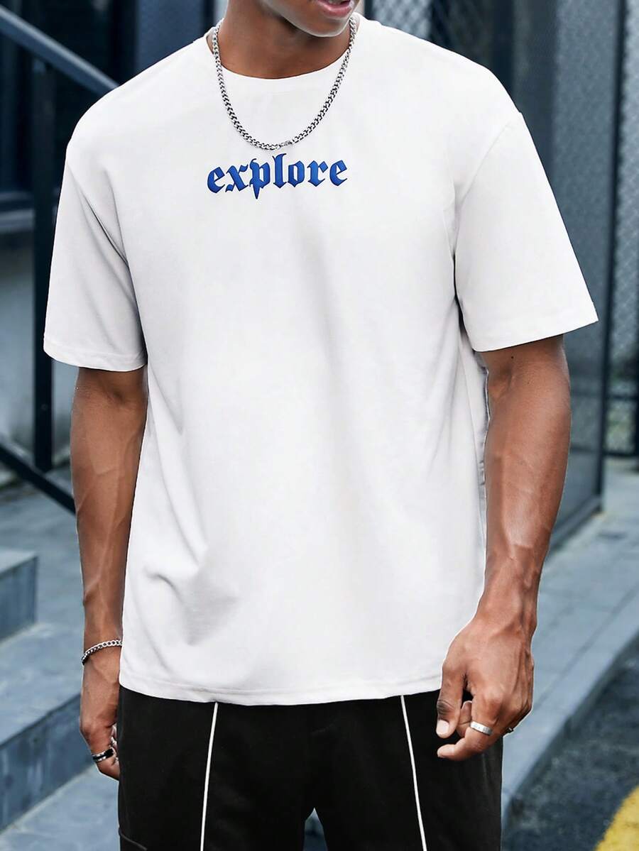 Manfinity RebelGame Áo thun nam Lá thư Giải trí - trắng - Xem 1