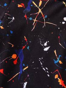 SHEIN 小男童潑墨圖案T恤 - 黑色 - 查看 7