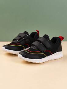 女嬰刺繡細節魔術貼跑步鞋適用於戶外 - 黑色 - 查看 1