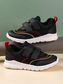 女嬰刺繡細節魔術貼跑步鞋適用於戶外 - 黑色 - 查看 2