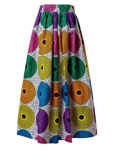 African Traditional Ankara Prints Long Skirt For Women - Multicolor - View 2