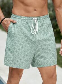 GENTILAND Nam Plus In Toàn bộ Áo sơ mi & Quần short - Màu xanh Bạc hà - Xem 4