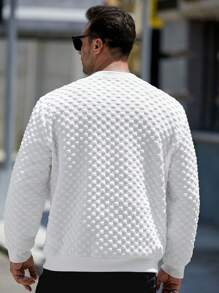 EASEVO Men Plus Letter Patched Detail Sweatshirt - White - View 2