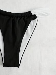 Swim Basics Colour Block Underwire Bikini Swimsuit - Black and White - View 5