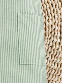 SHEIN 嬰兒前紐扣雙口袋連身短褲附帽子 - 薄荷綠 - 查看 3