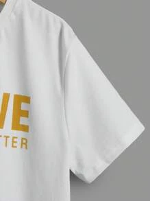 SHEIN Bộ hai mảnh Trai Túi Dây kéo Lá thư Giải trí - Màu vàng - Xem 3