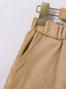 Quần Short Gái Túi màu trơn Giải trí - Lạc đà - Xem 4