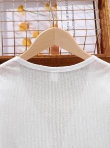 Tween Girl Tropical Print Ruffle Hem Cami Dress & Solid Crop Top - Multicolor - View 4