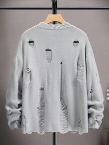 Manfinity EMRG Men Ripped Drop Shoulder Jumper - Grey - View 2