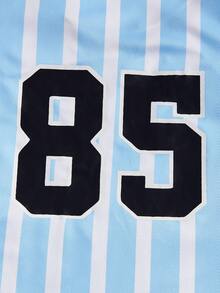 ROMWE MEN Prep Guys Striped & Letter Graphic Tank Top - Multicolor - View 3