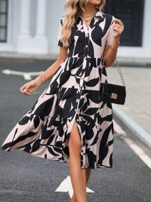 SHEIN LUNE In Toàn bộ Xù Hoa Sen Đầm - Nhiều màu - Xem 1