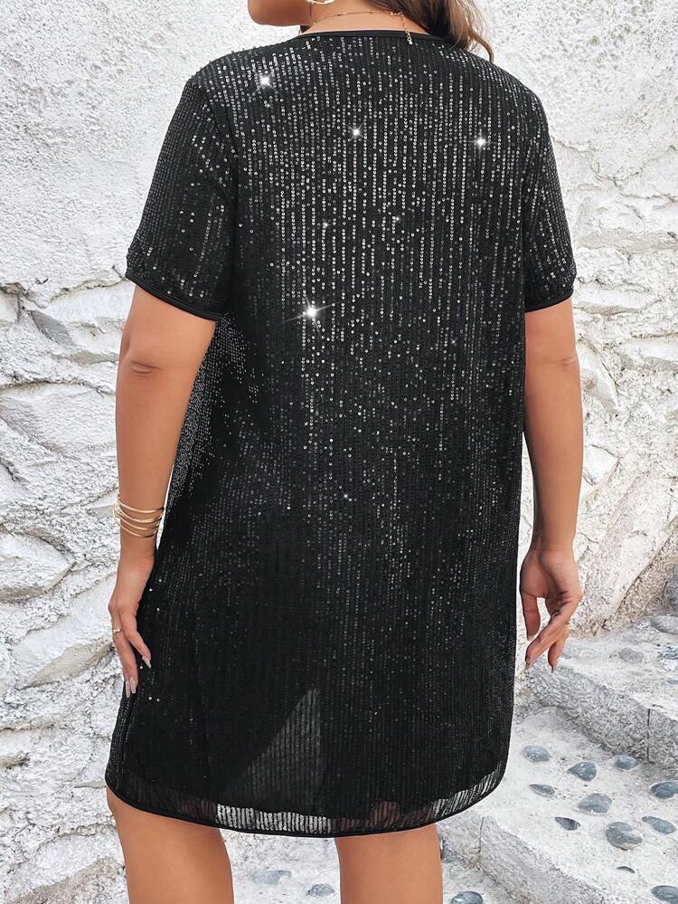 Plus Sequin Dress Without Belt