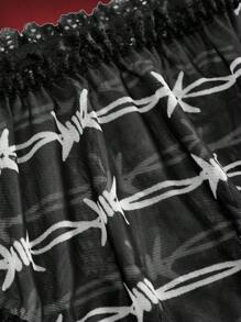 ROMWE Goth Hơn 3 gói In Đầu lâu Trang trí ren Quần nữ - Nhiều màu - Xem 3