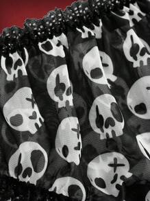 ROMWE Goth Hơn 3 gói In Đầu lâu Trang trí ren Quần nữ - Nhiều màu - Xem 5