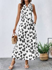 SHEIN Clasi Đầm Túi Hoa Tất cả trên in Boho - trắng - Xem 3