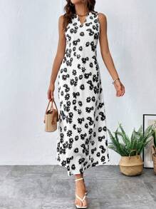 SHEIN Clasi Đầm Túi Hoa Tất cả trên in Boho - trắng - Xem 4
