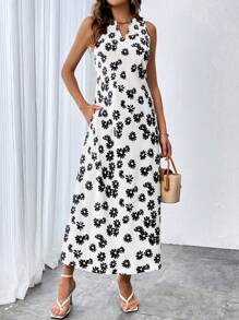 SHEIN Clasi Đầm Túi Hoa Tất cả trên in Boho - trắng - Xem 5