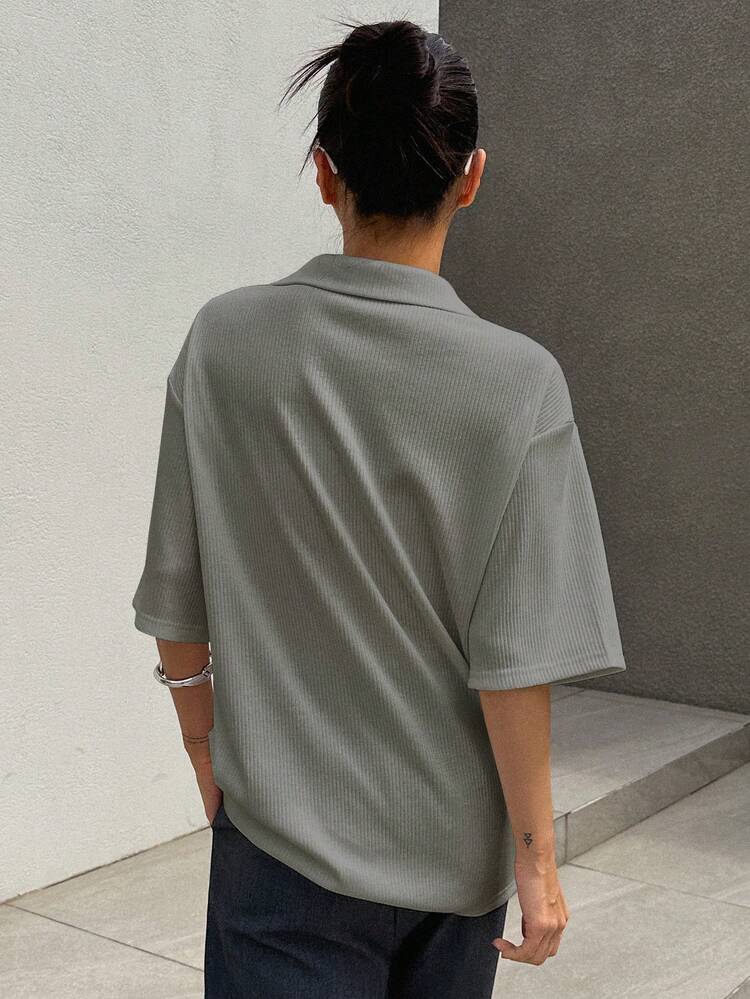 Solid Drop Shoulder Tee Oversized T-Shirt