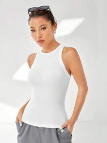 Muchica Áo khoác và áo lót dành cho xe tăng nữ màu trơn Giải trí - trắng - Xem 1