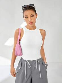 Muchica Áo khoác và áo lót dành cho xe tăng nữ màu trơn Giải trí - trắng - Xem 4