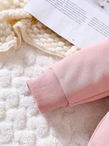 Baby Girl Heart Print Hoodie & Sweatpants