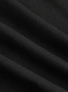 ROMWE PUNK Contrast Lace Halter Neck Backless Dress Without Gloves, School - Black - View 3