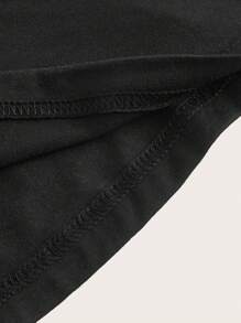 ROMWE PUNK Contrast Lace Halter Neck Backless Dress Without Gloves, School - Black - View 4